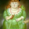 Mujer con pájaro. Fernando Botero.