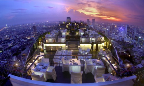 Un restaurante de Vértigo en el Hotel Banyan Tree de Bangkok.