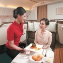 Menús de Mandarin Oriental en los vuelos de Cathay Pacific.