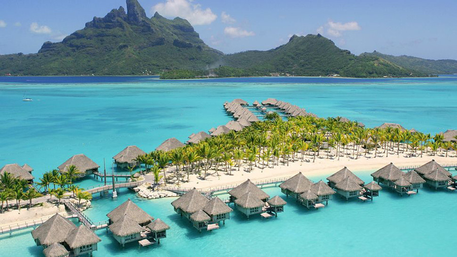 Las cabañas del paraíso están en Bora Bora.