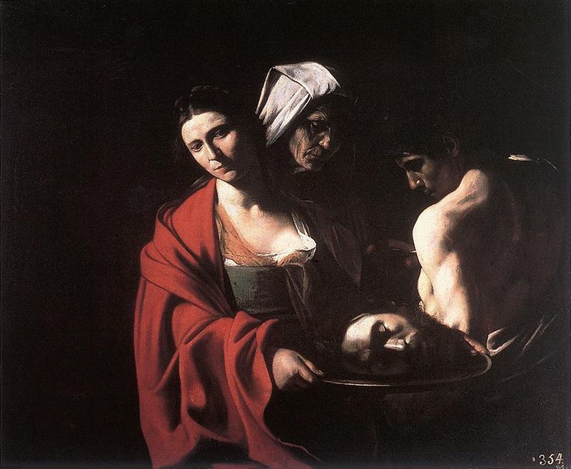 Salomé con la cabeza de Juan el Bautista. Caravaggio.