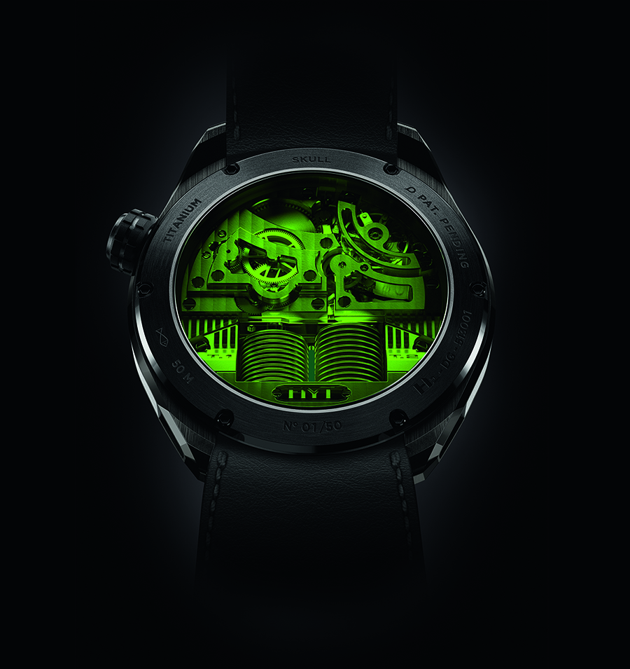 imagen 3 de Skull Green Eye, el reloj que te mira. Lo firma HYT.