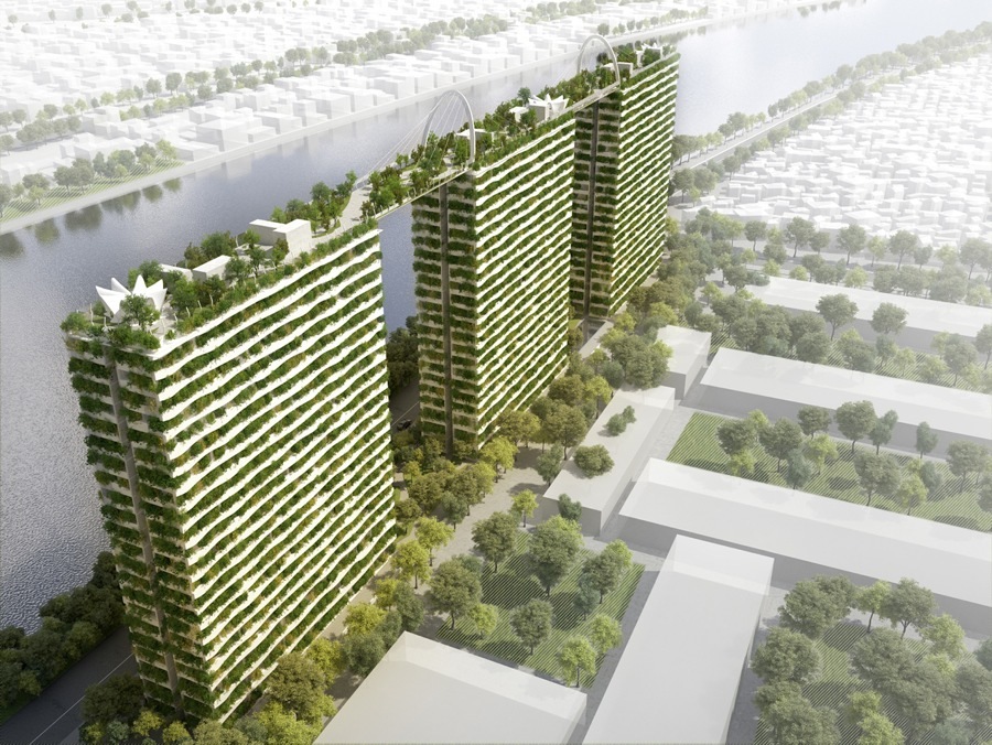 imagen 7 de Apartamentos en tres torres de bambú.