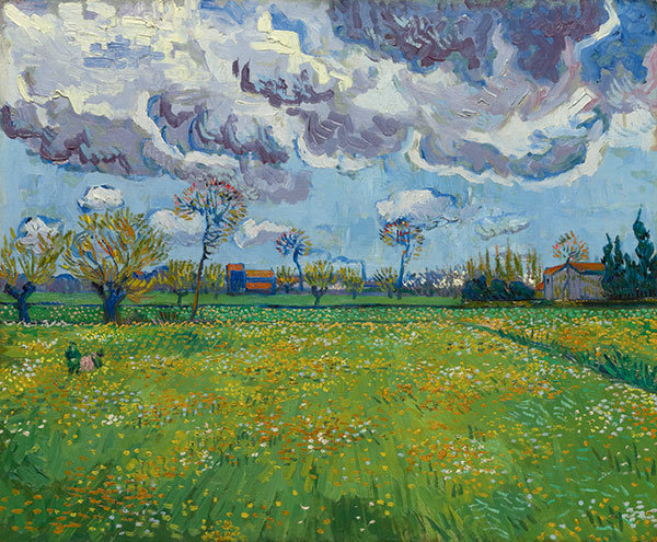 Paysage sous un ciel mouvementé. Van Gogh