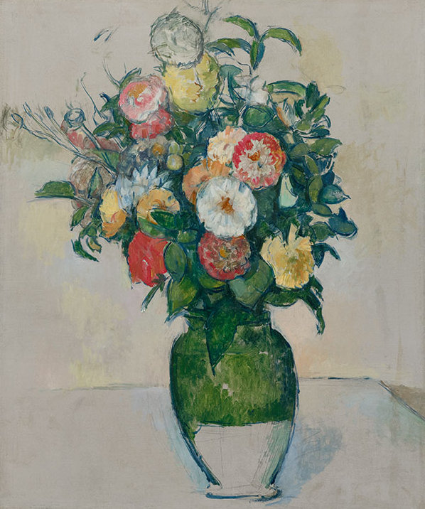 Fleurs dans un pot d'olives. Paul Cézanne