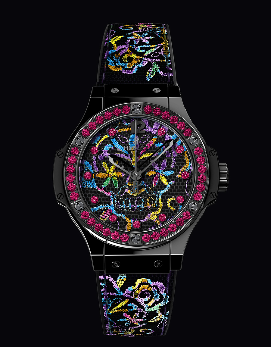 imagen 3 de Los relojes Big Bang Broderie de Hublot con piel de Bischoff.
