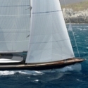 Sybaris, un velero de lujo en Mónaco.