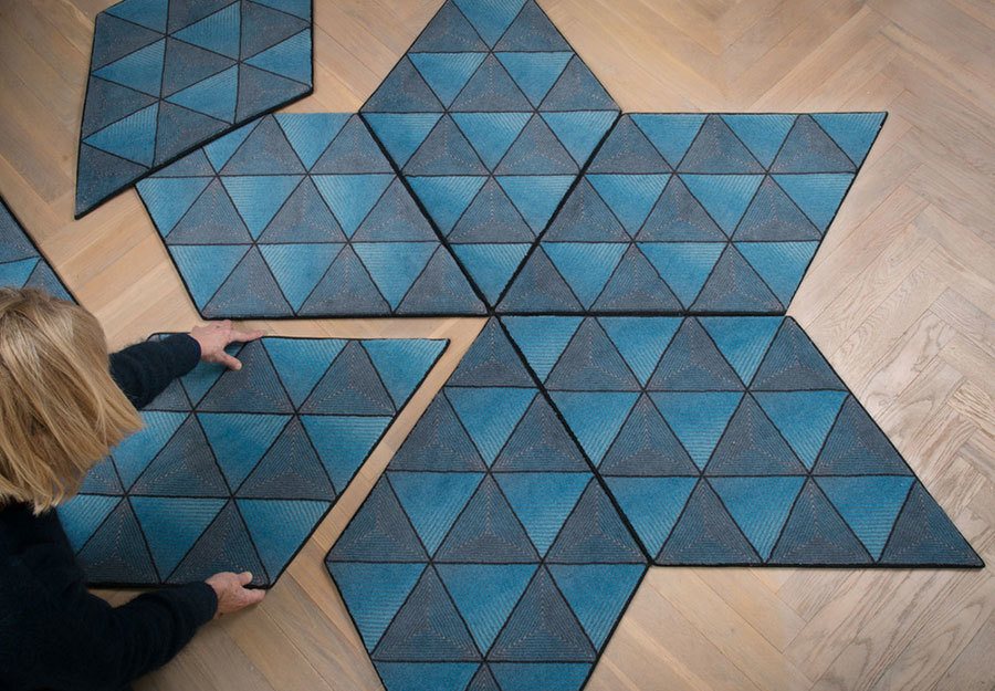 imagen 9 de Jigsaw Rug: alfombras geométricas suecas que se montan como un puzzle.