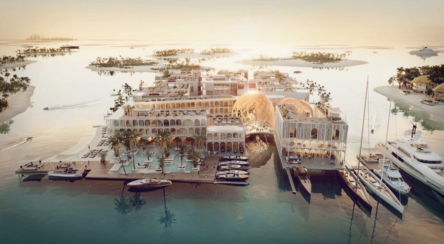 imagen 1 de The Floating Venice, un complejo hotelero como Venecia en Dubai.