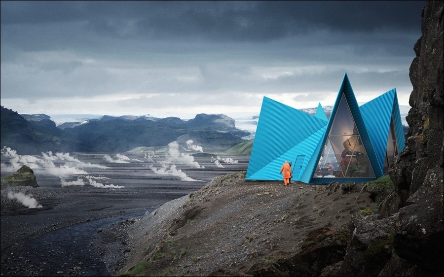imagen 1 de Skýli, un refugio sueco de alta montaña, sostenible y de diseño.