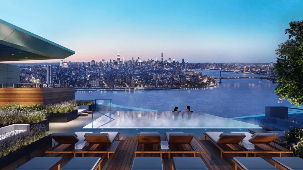 imagen 1 de La piscina infinita más alta de Estados Unidos estará en Brooklyn.