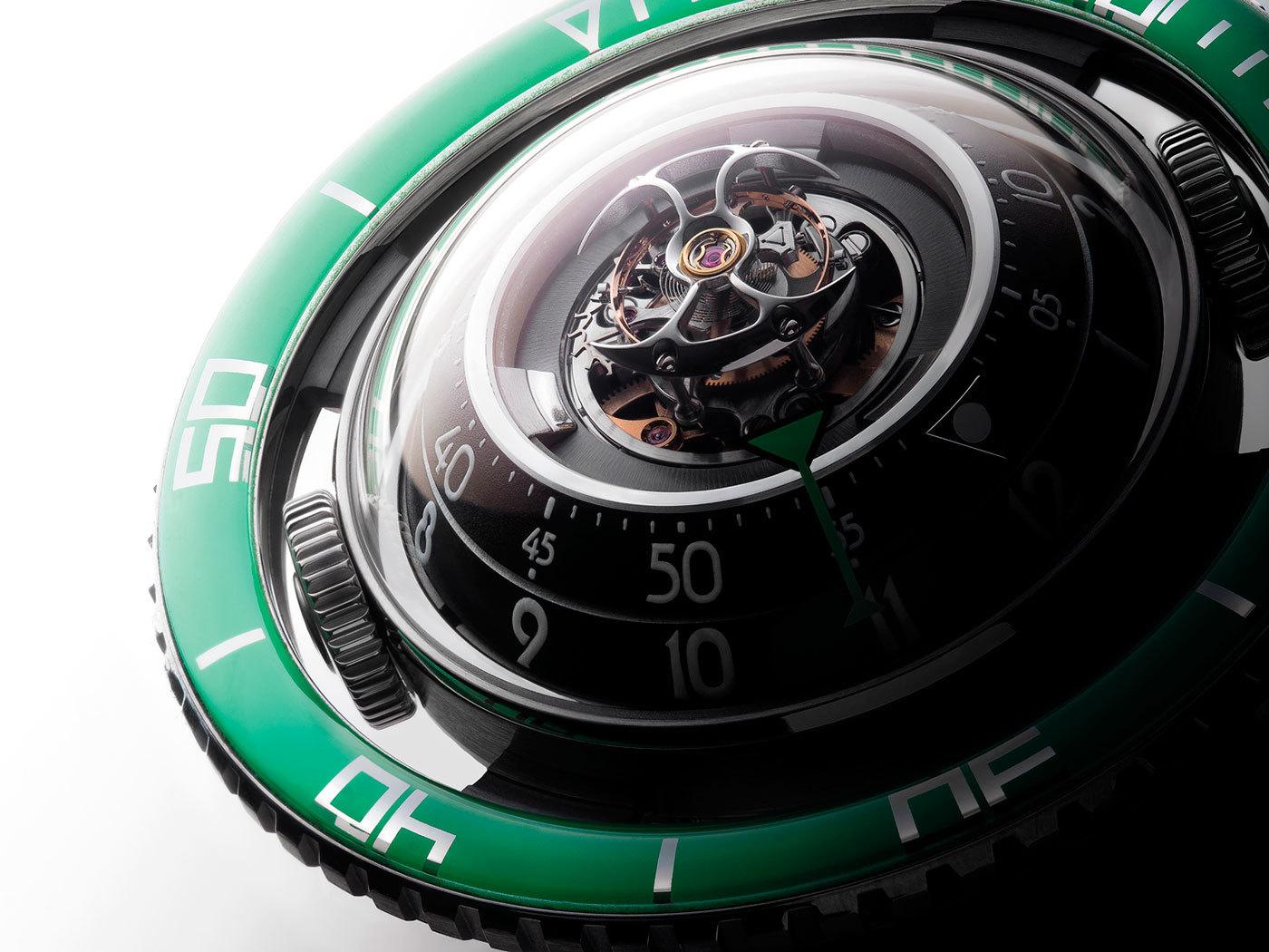 imagen 1 de Nuevo reloj Horological Machine Nº7 Aquapod de MB&F: una medusa… verde.