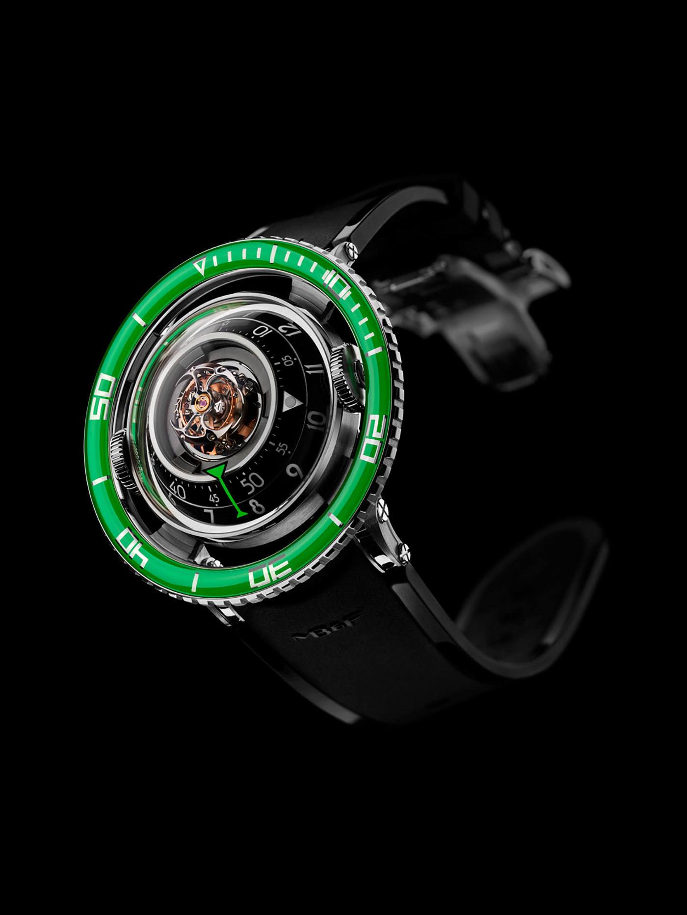 imagen 2 de Nuevo reloj Horological Machine Nº7 Aquapod de MB&F: una medusa… verde.