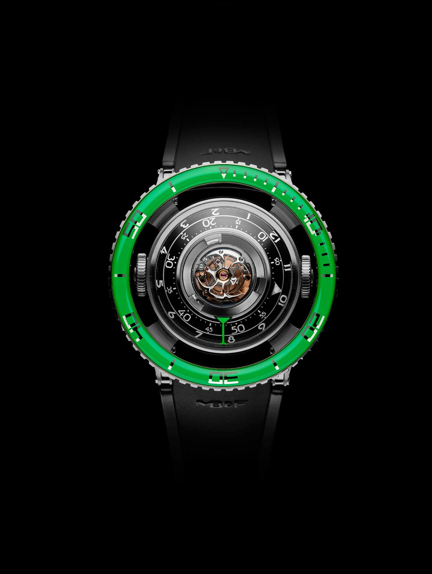 imagen 6 de Nuevo reloj Horological Machine Nº7 Aquapod de MB&F: una medusa… verde.