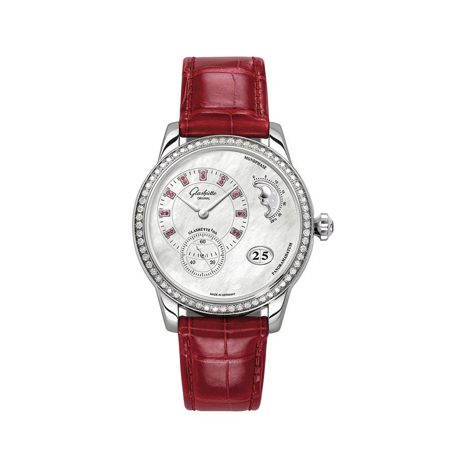 imagen 1 de La sensualidad del rojo y los diamantes en el nuevo reloj PanoMatic Luna de Glashütte original.