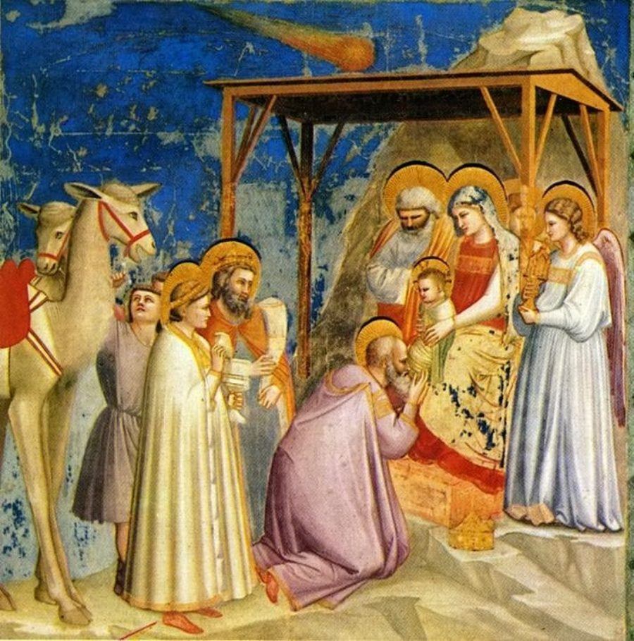 La Adoración de los Reyes Magos. Giotto. 1302. Capilla de los Scrovegni. Padua.