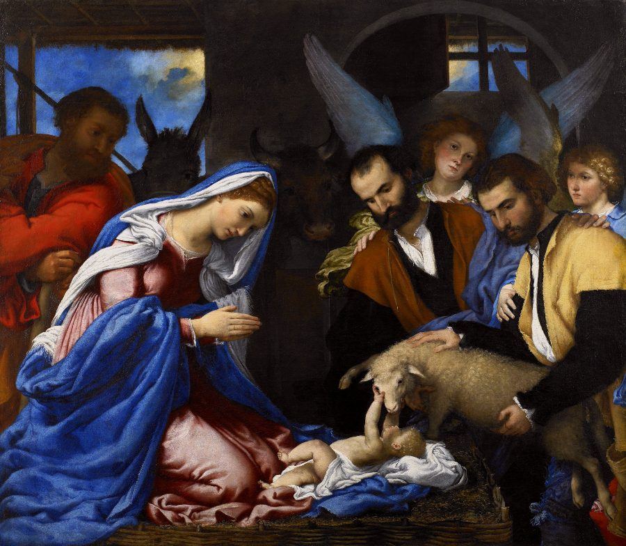 Adoración de los Pastores. Lorenzo Lotto. 1534. Pinacoteca Tosio Martinengo. Brescia.