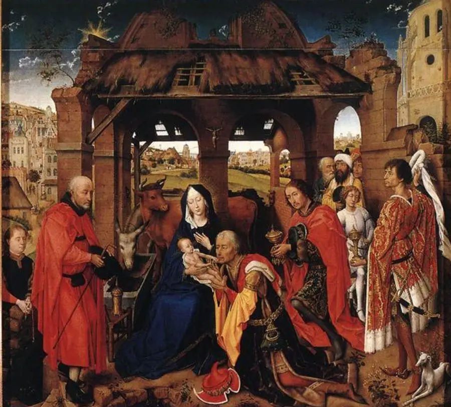 Roger Van der Weyden. Tríptico de Santa Columba. 1455. Tabla central. Alte Pinakothek. Múnich.