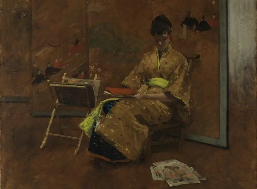 Joven con vestido japonés. El quimono. William Merritt Chase, 1887. ©Museo Nacional Thyssen-Bornemisza, Madrid.