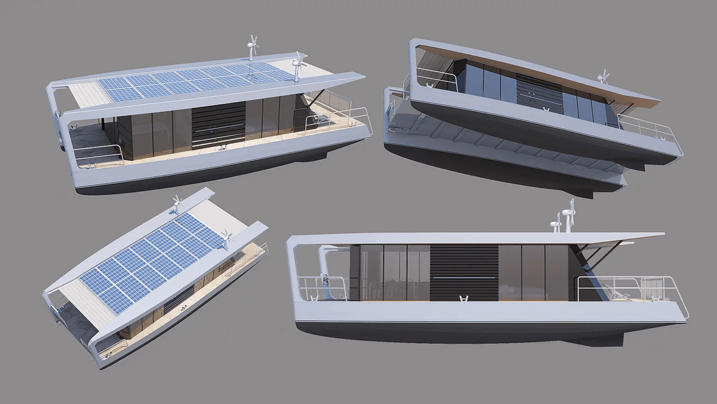 imagen 6 de Max Zhivov diseña una casa flotante que puede navegar.