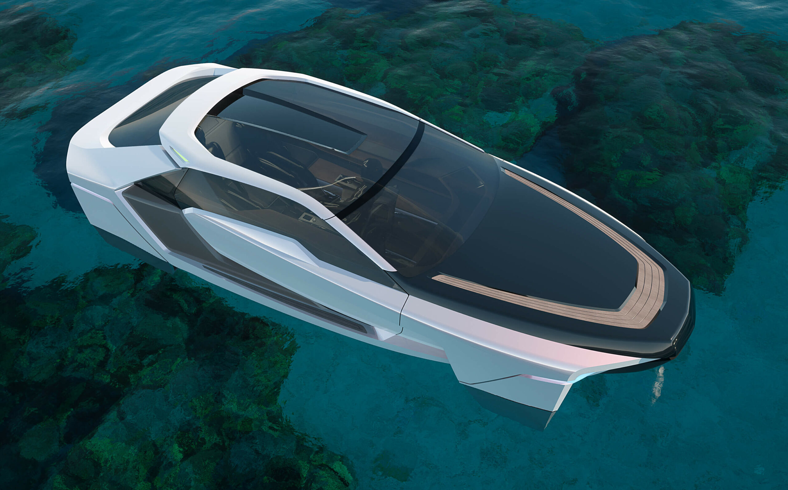 imagen 1 de Future-E, un yate como un deportivo que vuela sobre el agua (casi literalmente).