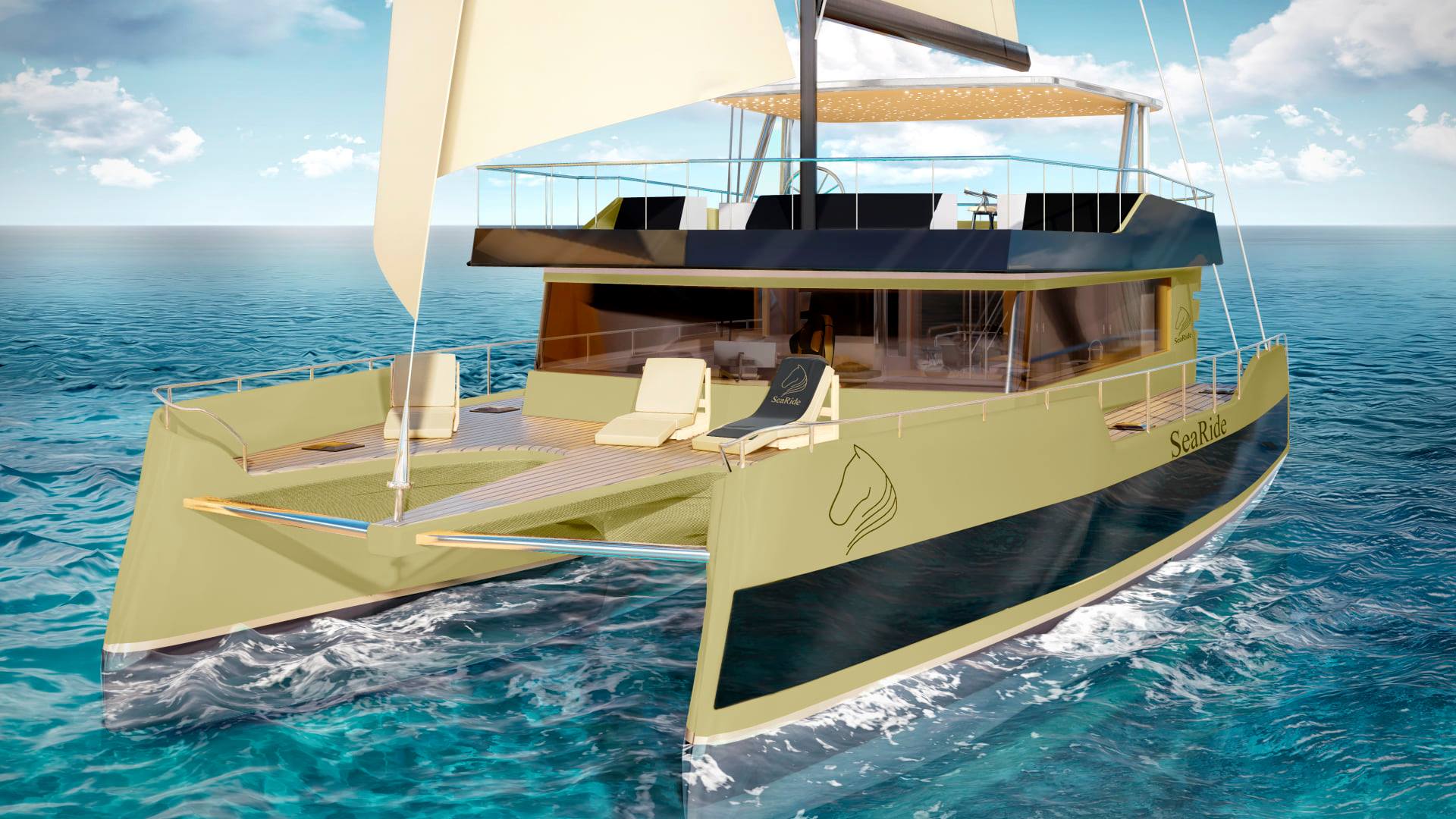 imagen 1 de SeaRide presentará en Puerto Banús su catamarán de lujo y cero emisiones.