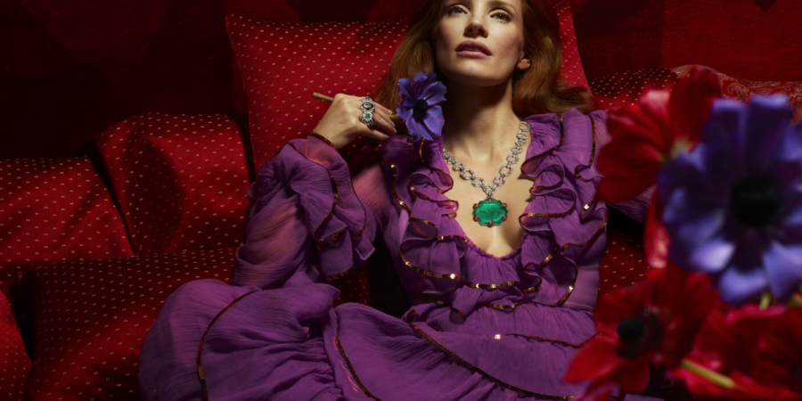 Hortus Deliciarum: Jessica Chastain y la alta joyería de Gucci.