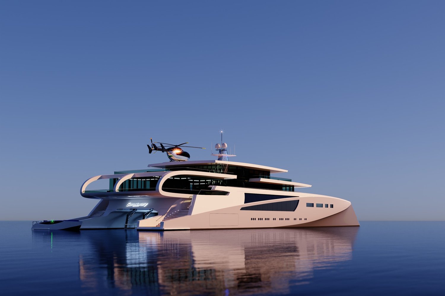imagen 1 de M Catamaran Concept, el espectacular yate diseñado por Nick Stark.