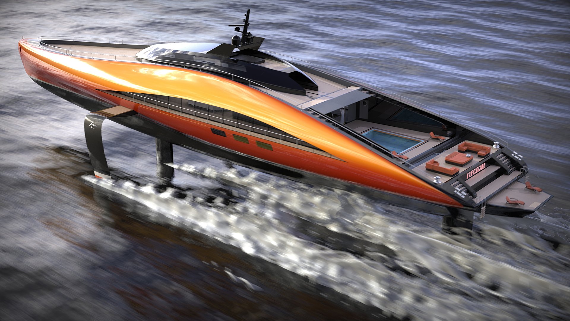 imagen 1 de Plectrum Hydrofoil Yacht, el diseño de Lazzarini que tiene todo lo que puedas soñar en un yate de lujo.