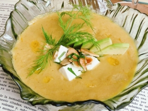 Receta: crema de maíz y jenjibre del restaurante Makkila.