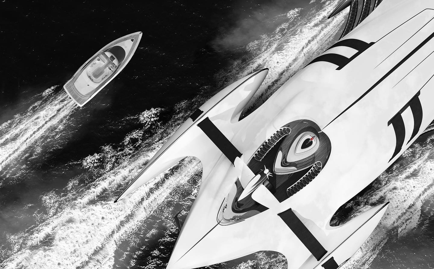 imagen 4 de Decadence, un catamarán inspirado en el diseño de los coches de los felices años 20.