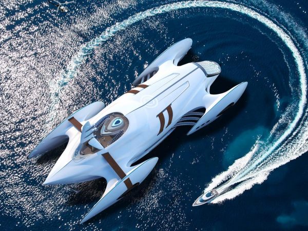 Decadence, un catamarán inspirado en el diseño de los coches de los felices años 20.